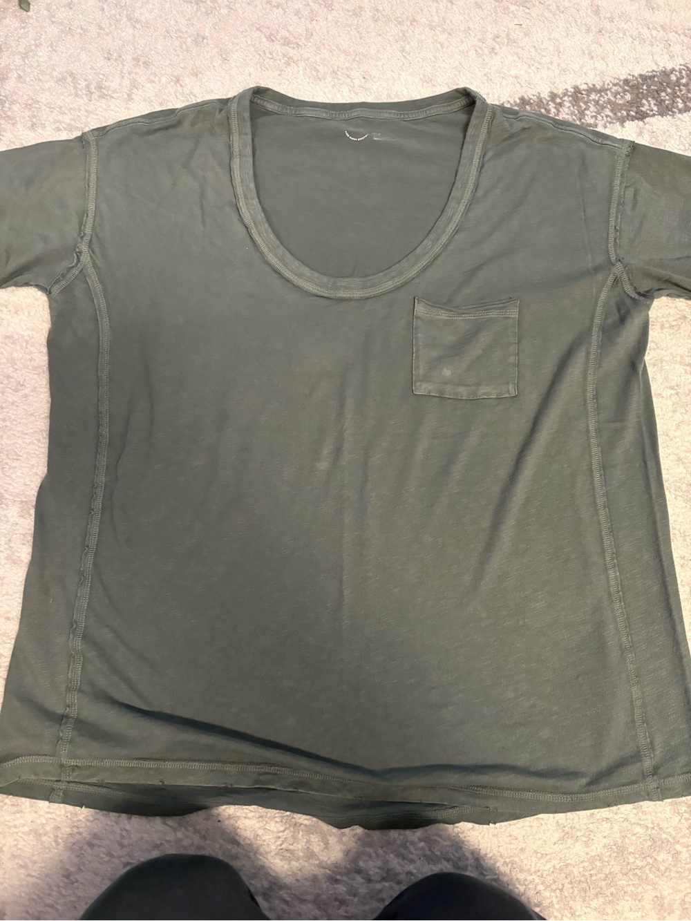 aerie Olive Green Scoop Neck Tee